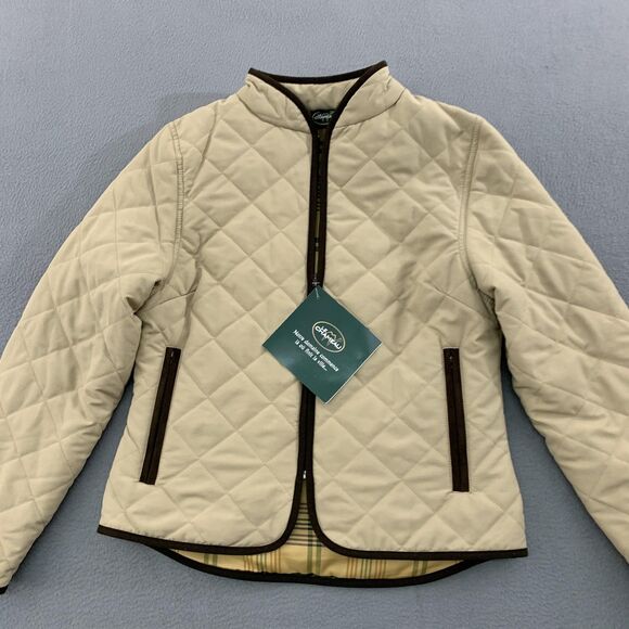 Le Chameau Jacket Womens Medium Beige Quilted Lined Zip Pockets Bastia BCV1425 - Picture 2 of 16